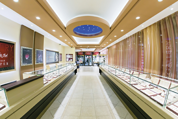 Лучшее комплексное дизайнерское оформление ювелирного магазина. Ювелирная сеть Gold&Art. Южно-Сахалинск