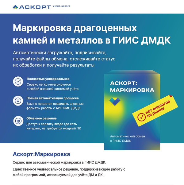 Автоматическая маркировка изделий в ГИИС ДМДК. Аскорт:Марикровка.