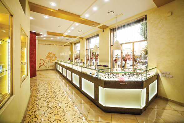 Лучшее оформление торгового зала Магазин площадью торгового зала от 100 до 150 м2 Ювелирный магазин «Рубин». Владикавказ